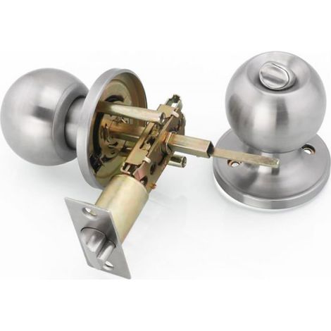 Poignée De Porte - Ronde - Acier Inoxydable - Réversible - Verrouillage Clé - Pour Portes 28 À 50 Mm - 1 Pièce (1/4)