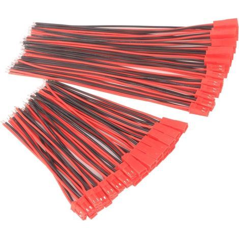 30 Paires 22AWG JST Connector 2 Pin JST Câbles Prise Mâle Femelle Connecteur de Prise 100/150mm pour LED Bande de Lampe RC Bec Jouets Batterie Hélicoptère (4 Pouces, 6 Pouces) (1/5)