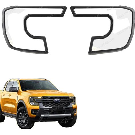 Cubierta para faros delanteros, material ABS duradero, ajuste perfecto para modelos Ford Ranger XLT WILDTRAK. (1/2)