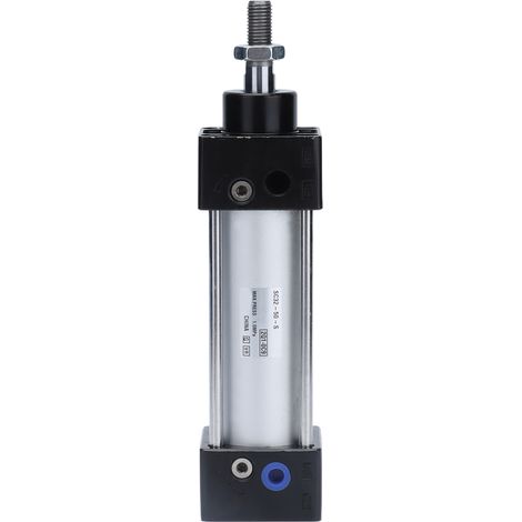 Vérin pneumatique double effet en alliage d'aluminium avec aimant SC32-50-S - Cylindre pneumatique à action double, modèle SC32-50-S, équipé d'aimant et corps en aluminium (1/5)
