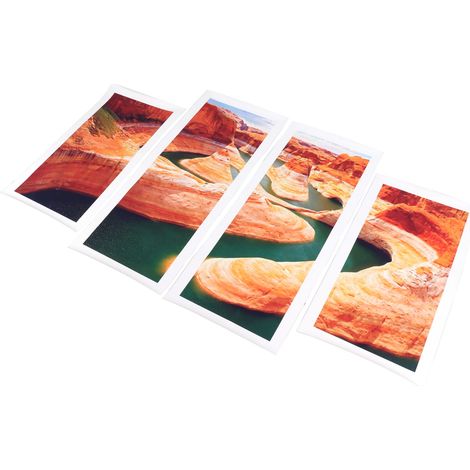 Ensemble de 4 tableaux sur toile sans cadre représentant une vallée, parfaits pour la décoration murale de votre chambre, salon ou bureau. (1/5)