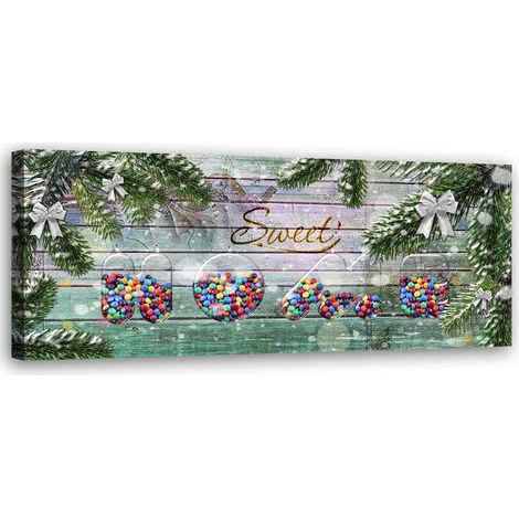 Tableau sur toile Inscription Sweet Home 90x30 (1/5)
