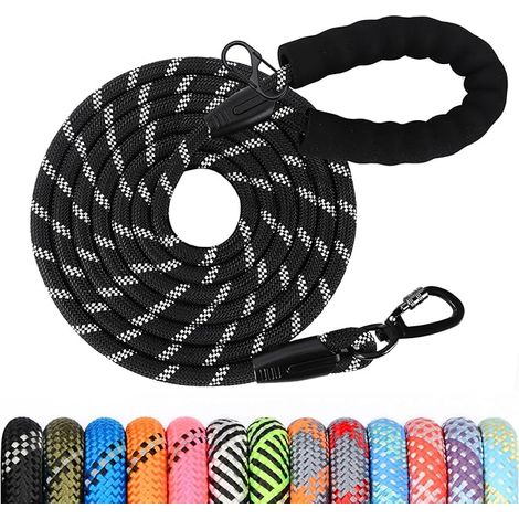 Correa de adiestramiento canino, 1,2 m de largo, con asa acolchada para perros pequeños, medianos y grandes.