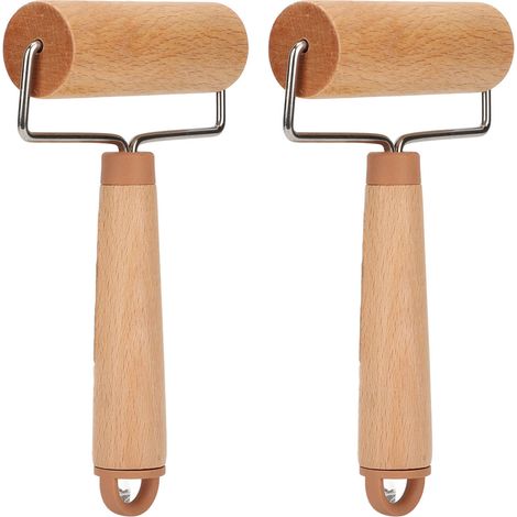 2 Pièces Petit Rouleau à Pâtisserie Rotation 360° Manche Ergonomique Nettoyage Facile pour Pizza Gâteau Pain (1/5)