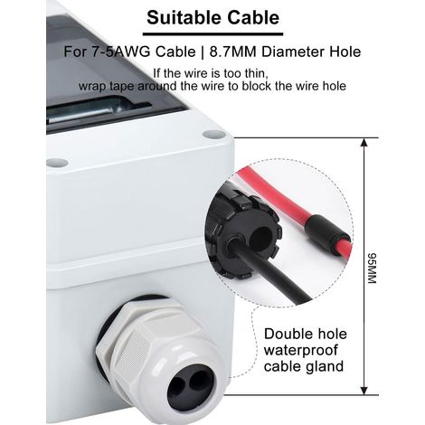 Interrupteur de coupure solaire PV 63A, sectionneur photovoltaïque étanche IP65, boîtier DC500V pour camping-car, disjoncteur miniature robuste. (1/5)