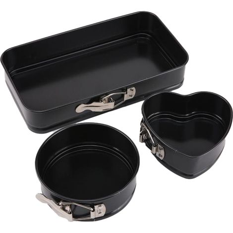 Moule À Gâteau Springform - Fond Amovible - Acier Au Carbone - Antiadhésif - Pour Four - Lot De 3 (1/5)