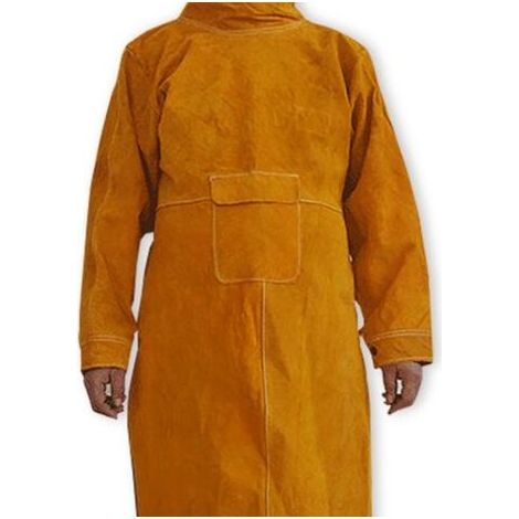 Tablier de soudage anti-flamme en cuir de vache 105 cm – Protection contre étincelles – Confort optimal pour soudeurs professionnels (1/3)