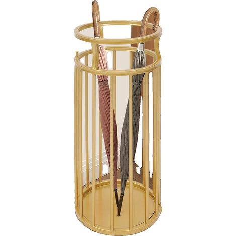 Soporte para paraguas, construcción metálica de primera calidad, tamaño compacto, apto para varios paraguas, evita el desbordamiento de agua, bordes lisos. (1/5)