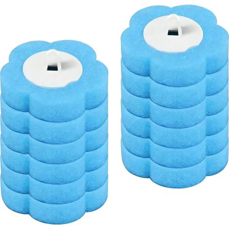 Cepillo para inodoro, cabezales de repuesto desechables, soporte higiénico, azul, 12 unidades (1/2)