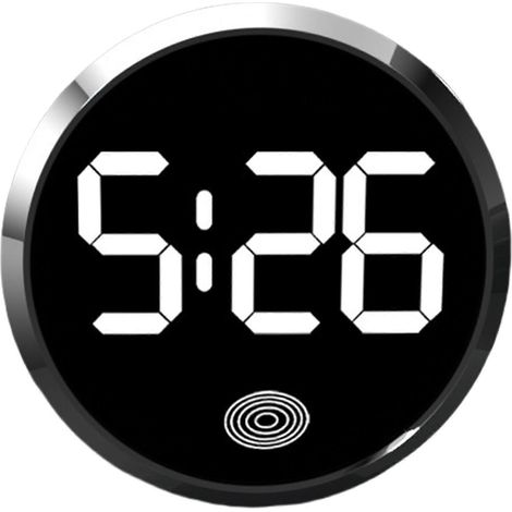Horloge numérique LED pour voiture avec affichage de la température, facile à installer, design rond magnétique, convient au tableau de bord ou à la console centrale, Modèle C (1/5)