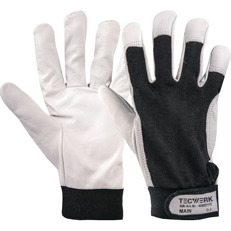 Gants Main Taille 8 noir/naturel EN 388 EPI II TECWERK (1/2)