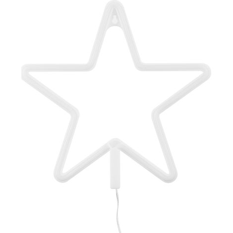 Enseigne lumineuse LED en forme d'étoile, néon bleu, pour fête d'anniversaire ou salon. Alimentation USB/piles.
