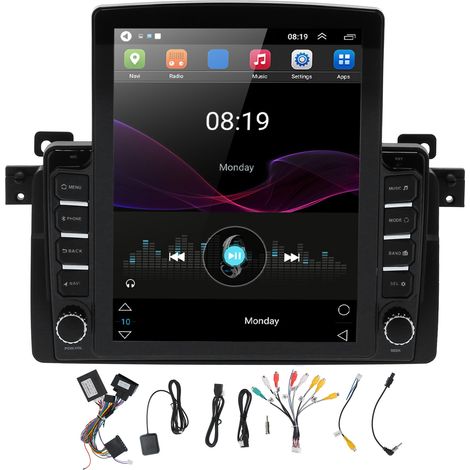 Lecteur MP5 9,7 pouces, écran vertical pivotant 1DIN, point d'accès Wi-Fi, Bluetooth, compatible Android 10.1, adapté à la Série 3 E46 1999-2005 (1/5)