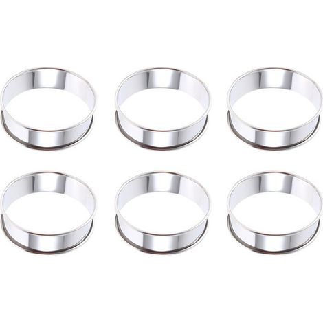 6 PièCes Muffin Anneaux Double Roulé Anneau en Acier Inoxydable Muffin Anneaux MéTal Anneau Rond Moule pour la Fabrication Alimentaire (1/4)
