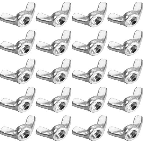 M5 écrous à ailettes acier Inox 304 Écrou papillon serrage à main 20Pcs (1/3)