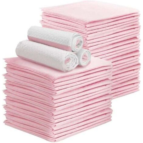 100 pièces Tapis éducateur pour chien, Super absorbants,Ultra épais,Pour chiots,Absolument étanche,Tapis d'entraînement pour chien, 33x45cm rose