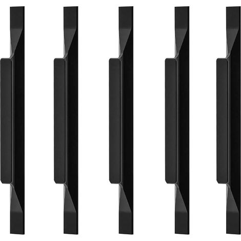 10 x Poignées Européennes en Alliage D'aluminium Armoires de Cuisine Tire Poignées de Penderie Tirette Longueur Totale 200mm, Distance du Trou 128mm