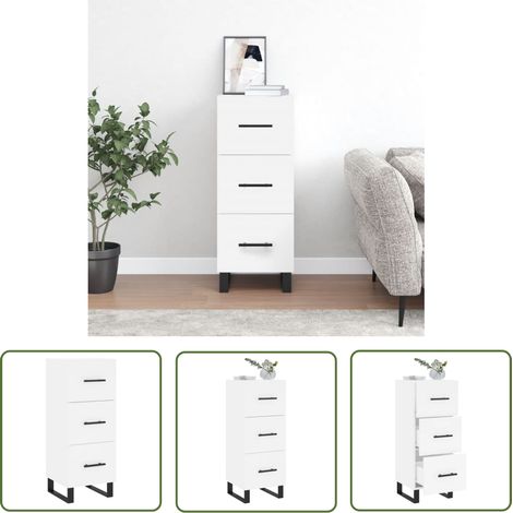 Furniture Limited - Buffet blanc 34,5x34x90 cm bois d'ingénierie (1/5)