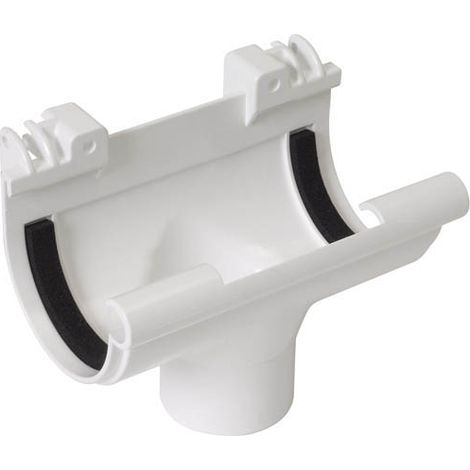 Nicoll – Raccord pour gouttière naissance centrale à joint en PVC blanc – Diamètre Ø50 – Système à joints Type 1/2 ronde 16 (1/4)