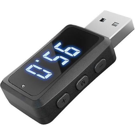 Adaptateur émetteur-récepteur audio FM02 mini USB Bluetooth 5.3 FM avec affichage LED, fréquence réglable de 87,5 à 95 MHz, appels mains libres (1/5)