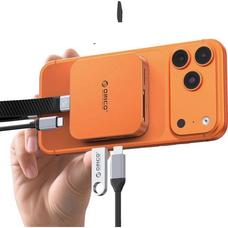 Carcasa para SSD, velocidad de transferencia de 10 Gbps, salida HDMI 4K, color naranja. (1/2)