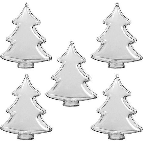 Stück transparente Kunststoff-Weihnachtsbaum-Dekorationsmuscheln zum Aufhängen für DIY-Hochzeiten und Feste-10.3X9X4.7cm (1/3)