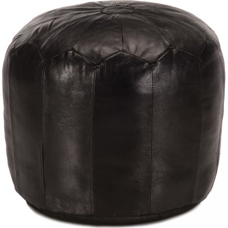 Pouf Schwarz 40 x 35 cm Echtes Ziegenleder vidaXL (1/5)