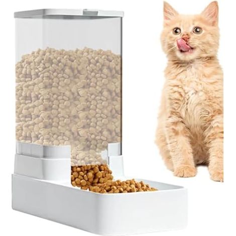 Distributeur Croquettes Chat Automatique, Ensemble De Mangeoires pour Animaux De Compagnie, Mangeoire Automatique pour Chien Et Chat par Gravité,Distributeur d'eau pour Chiens Et Chats, 3,8 L (1/4)