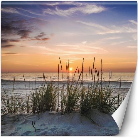 Fototapete, Strand, Meer, Sonnenuntergang – 200 x 200