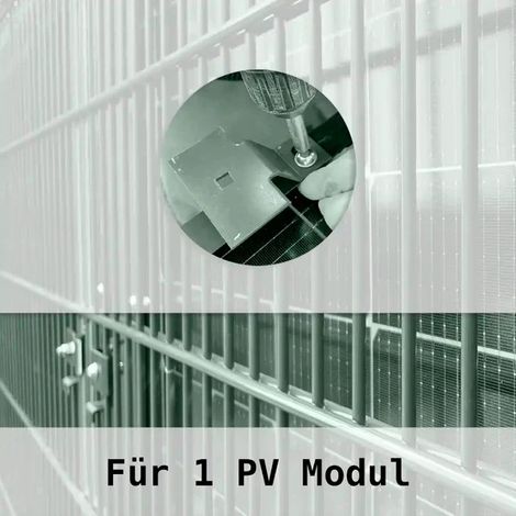 Zaun PV Montagepaket für 1 PV-Modul mit Montagematerial Schwarz M2B Solar Zaun 0% nach §12 Abs. 3 UstG (1/5)