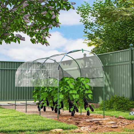 Serre de jardin serre à tomates 4 arceaux en acier bâche en PVC 4 x 1,23 x 1,71 m vert