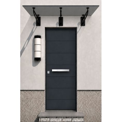 Glaswerk Westfalen - (3S) 200x90 cm Grauglas Glasvordach inkl. Halter SW (1/5)
