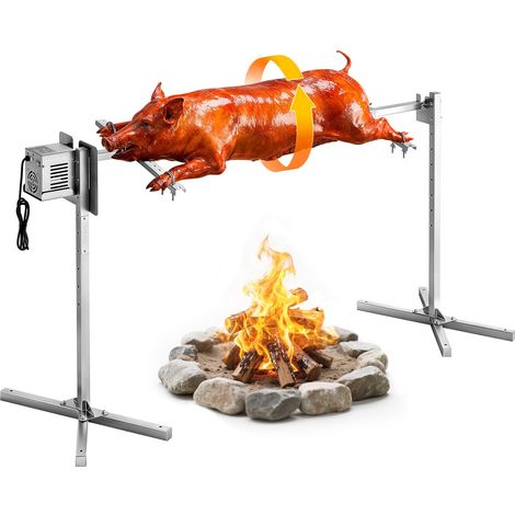 VEVOR Griglia per Arrosto da Barbecue da 1422,4 mm, AC 220-240 V, Set Griglia per Girarrosto Elettrico a 8 Stadi con Capacita di Carico di 60 kg, Motore da 38 W, per Feste, Riunione di Famiglia (1/5)