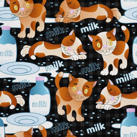 Outdoor dekostoffe oxford - Motiv Katze und Milch (1/5)