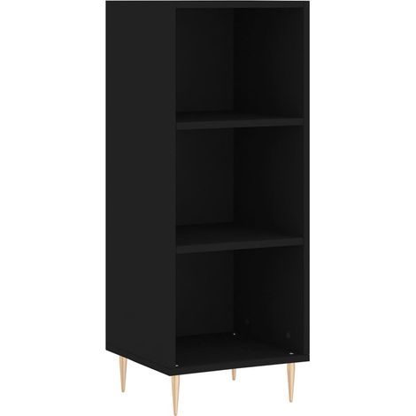 Aparador buffet cómoda mueble mueble de almacenaje organizador cocina salón salón 34,5 x 32,5 x 90 cm madera contrachapada negra 020035871