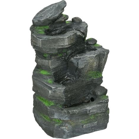 Décoration d’eau de jardin avec éclairage LED - Gris foncé (1/5)