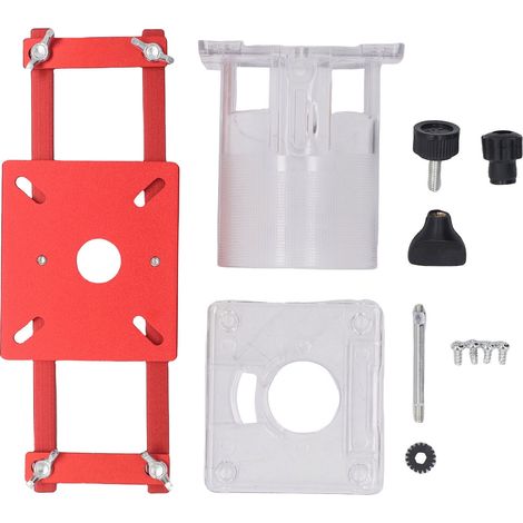 Ortviai Guide de fraisage pour router bois – support aluminium avec couvercle transparent, rainurage central pour ferrures invisibles (1/4)