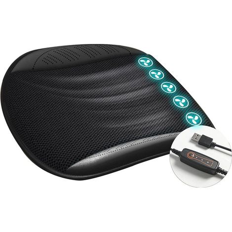 Coussin rafraîchissant pour siège auto avec ventilateur et système de climatisation - Coussin ventilé USB pour voiture et chaise de bureau