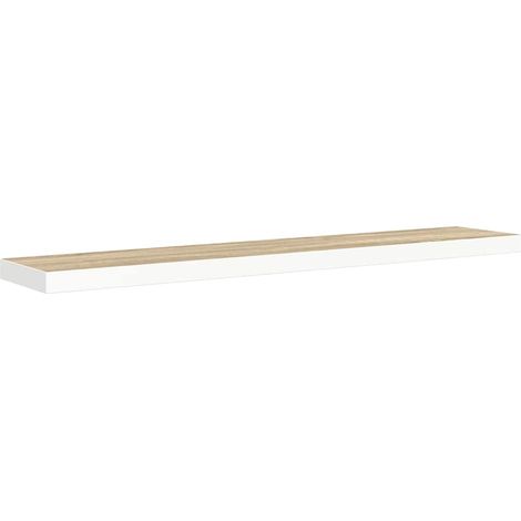 Maison Exclusive - Schweberegal Eichen-Optik und Weiß 120x23,5x3, (1/5)