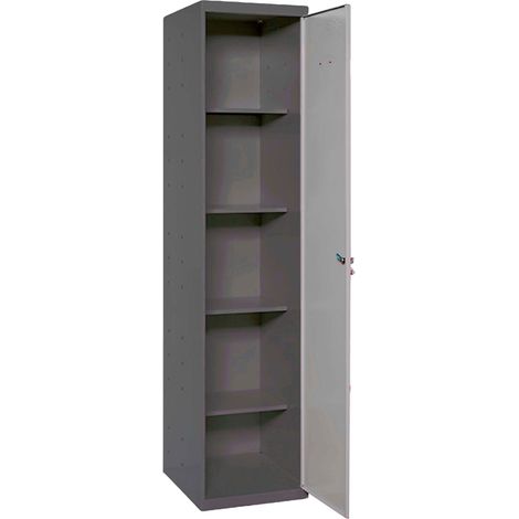 Armario metálico SIMONLOCKER de 4 estantes (180x40x40cm) ANTRACITA Y GRIS (1/2)