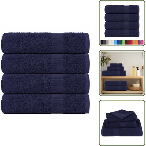 Duschtücher 4 Stk. Marineblau 70x140 cm 360 g/m² 100% Baumwolle - Duschtuch - Duschtücher - Handtuch - Badetuch (1/5)