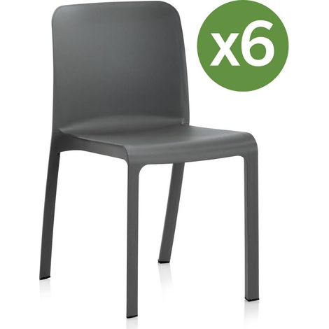 Set di 6 sedie da giardino Grana - Antracite