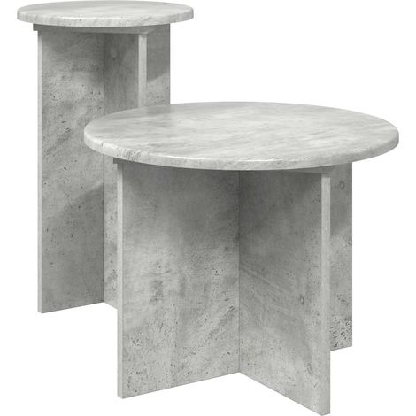 Conjunto de mesas auxiliares 2 pcs Gris Hormigón vidaXL