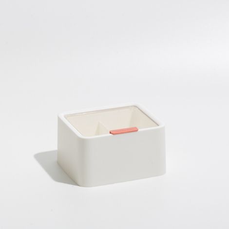 Boîte à cotons-tiges double couche avec couvercle, idéale pour ranger vos rouges à lèvres, de dortoir ou de voyage (1/5)