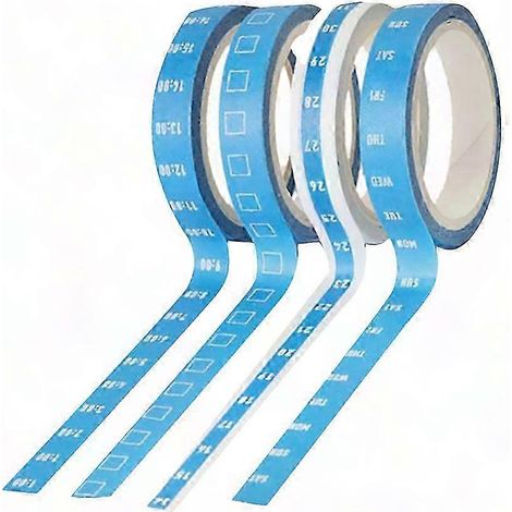 Jeu de 8 rubans adhésifs décoratifs Washi pour planificateur hebdomadaire, scrapbooking et frises chronologiques - Bleu, masquage créatif (1/4)