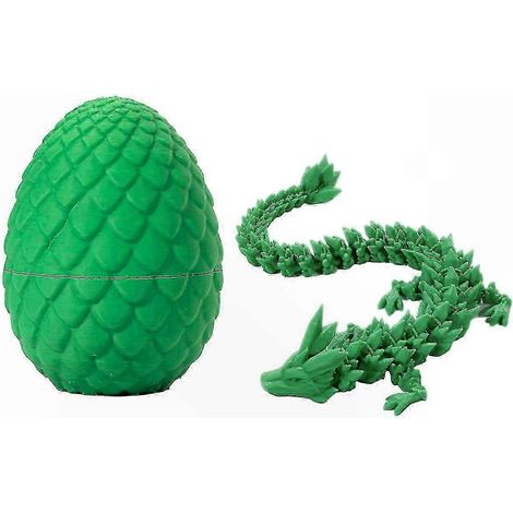 Ornement imprimé en 3D sur le thème du dragon avec œuf, idéal pour les loisirs créatifs et les cadeaux de collection. (1/4)