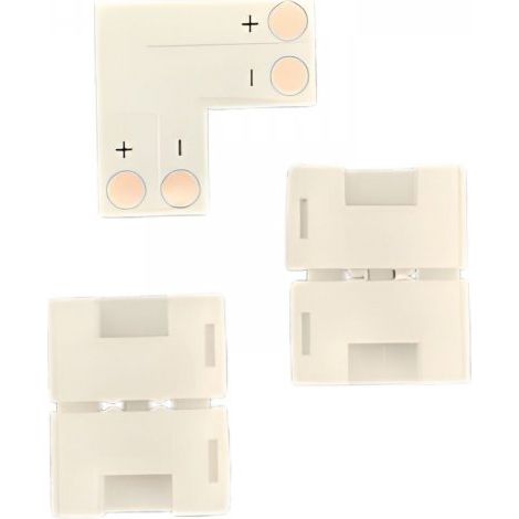 3 Pezzi Connettore 8mm Angolare 90° 2 PIN, Per Curvare 2 Striscie Led Smd con Passo da 8mm Senza Saldare