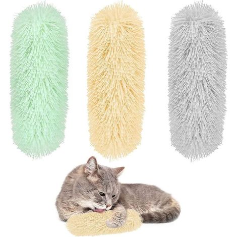 Juego de 3 juguetes con hierba gatera para gatos, juguete interactivo para masticar para gatos, juguete para la limpieza de la dentición (1/5)