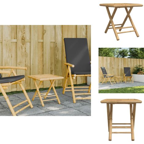 Table de jardin pliable 45x45x45 cm bambou - Table De Jardin Pliable - Table En Bambou - Mobilier De Jardin - Table Extérieure - Table D'appoint (1/5)