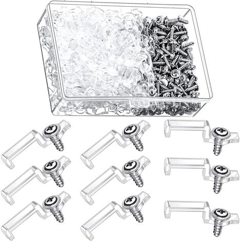 150 Pièces Clip de Fixation Pour Bande LED 10mm, Clip de Support de Fixation de Bande de Lumière en Silicone, Light Strip Clips avec 150 Pièces de Vis (Transparent) (1/5)